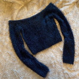 Fuzzy, Black Forever 21 cropped knit